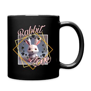 Rabbit Love - Full Colour Mug - black - Right