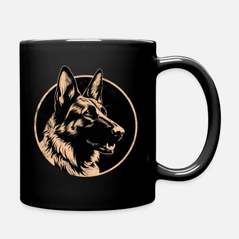 Totenkopf Schäferhund, Hundeliebhaber, Deutscher Schäferhund - Tasse einfarbig - Schwarz