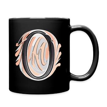 Abstrakte Briefe - Tasse einfarbig - Schwarz - Rechts