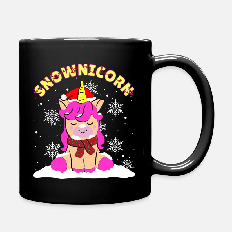 Christmas Unicorn - Full Colour Mug - black