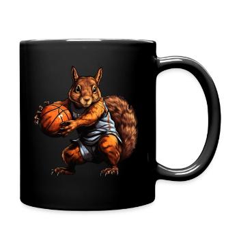 Squirrel Basketball - Full Colour Mug - black - Right