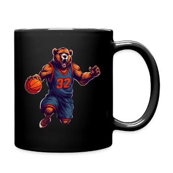Basketball Bär - Tasse einfarbig - Schwarz - Rechts