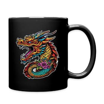 Asiatischer Drache - Japan - Chinesisch - Tasse einfarbig - Schwarz - Rechts