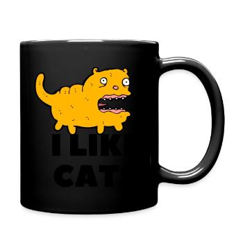 i like cats - Tasse einfarbig - Schwarz - Rechts