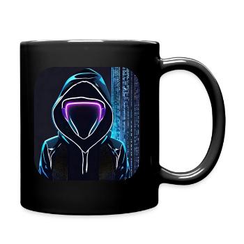Coole Anonymous Figur - Tasse einfarbig - Schwarz - Rechts