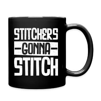 Sticker gehen zum Stitchen - Weihnachts- und Geburtstagsgeschenk - Tasse einfarbig - Schwarz - Rechts