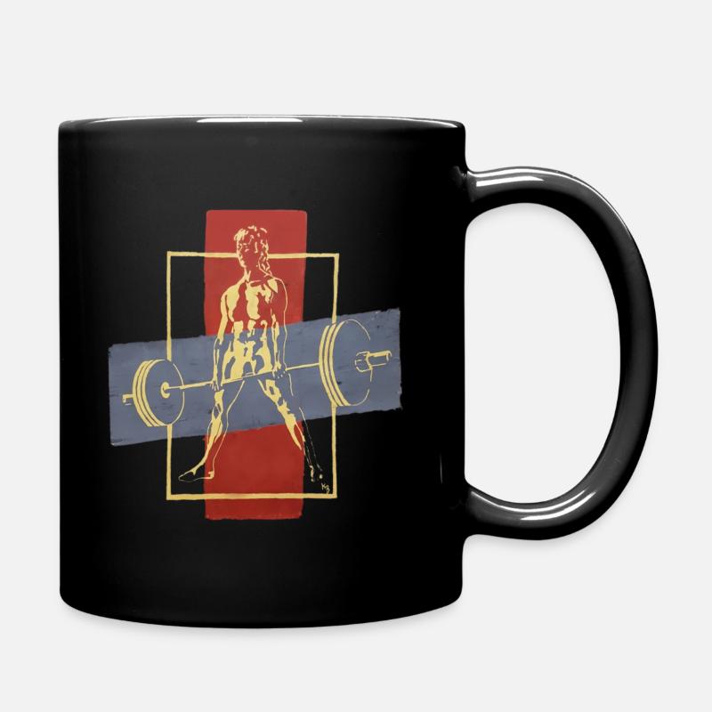 Deadlifting woman - Tasse einfarbig - Schwarz