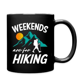 Weekends Are For Hiking - Full Colour Mug - black - Right