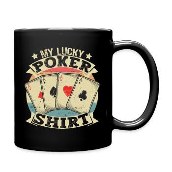 My Lucky Poker Shirt retro lucky Poker Design - Full Colour Mug - black - Right