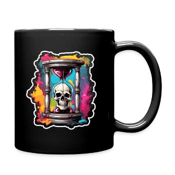 Hourglass / Timepiece / Antique /Grains of Sand / Drain - Full Colour Mug - black - Right