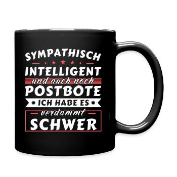 Sympathisch und intelligent - Postbote Edition - Tasse einfarbig - Schwarz - Rechts