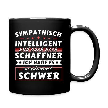 Sympathisch und intelligent - Schaffner Edition - Tasse einfarbig - Schwarz - Rechts