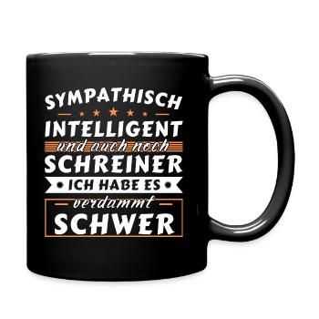 Sympathisch und intelligent - Schreiner Edition - Tasse einfarbig - Schwarz - Rechts