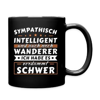 Sympathisch und intelligent - Wanderer Edition - Tasse einfarbig - Schwarz - Rechts