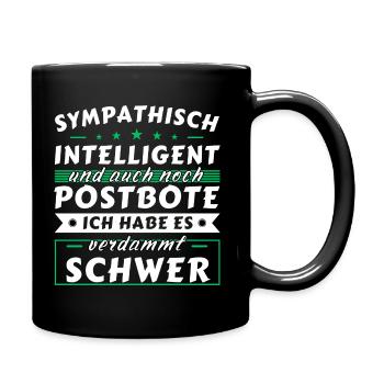 Sympathisch und intelligent - Postbote Edition - Tasse einfarbig - Schwarz - Rechts