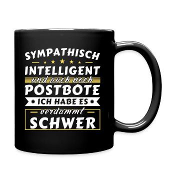 Sympathisch und intelligent - Postbote Edition - Tasse einfarbig - Schwarz - Rechts