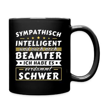 Sympathisch und intelligent - Beamter Edition - Tasse einfarbig - Schwarz - Rechts