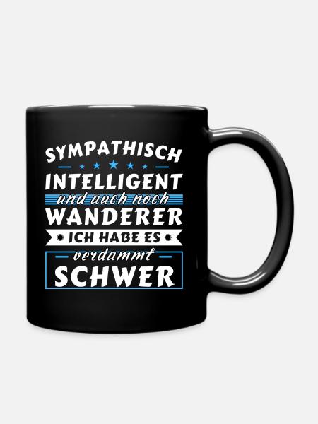 Sympathisch und intelligent - Wanderer Edition - Tasse einfarbig - Schwarz