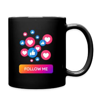 follow me - Tasse einfarbig - Schwarz - Rechts