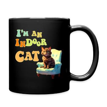 Je suis un chat d’intérieur - Mug uni - noir - Droite