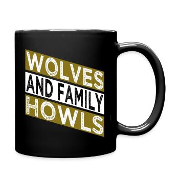 family traditions funny sayings gray wolves - Tasse einfarbig - Schwarz - Rechts