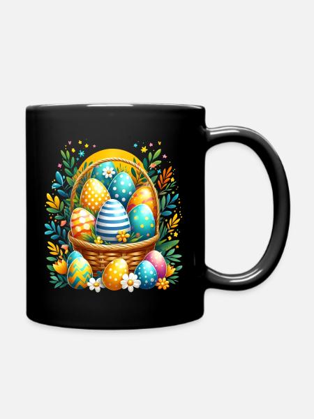Panier à oeufs - Beaux oeufs de Pâques - Mug uni - noir