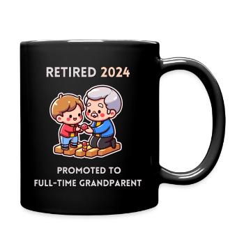 Retired 2024 Promoted to Grandparent - Full Colour Mug - black - Right