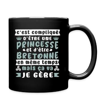 Cadeau original femme bretonne,bretonne,bzh,breizh - Mug uni - noir - Droite