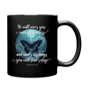 Christian Quote Bible Verse Religious - Full Colour Mug - black - Right
