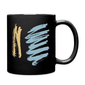 Colors Painting - Minimal Hatching Graphic - Full Colour Mug - black - Right