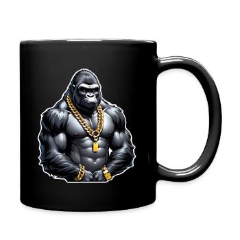 gorille avec chaine en or - Mug uni - noir - Droite