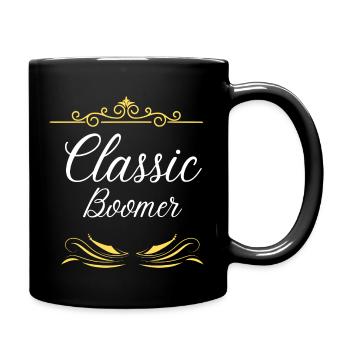 Classic Boomer, Old-School, 50s, 60s, Vintage - Full Colour Mug - black - Right