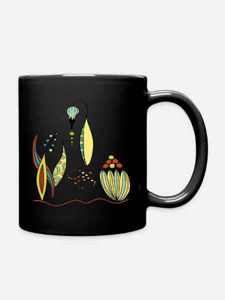 Fantasie Ornamente - Tasse einfarbig - Schwarz