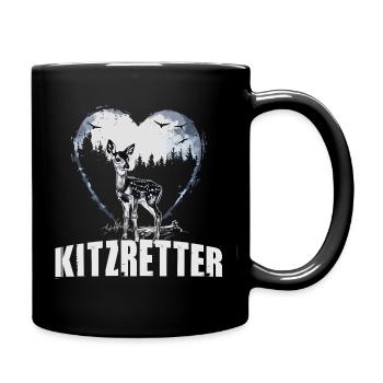 Kitzrettung - Tasse einfarbig - Schwarz - Rechts
