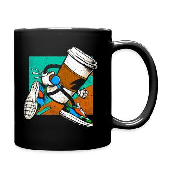 Coffee Junkie: Fun Design for Coffee-to-Go - Full Colour Mug - black - Right