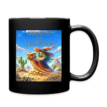 Sandwich oder Sand Witch Fun Confusion Hemd - Tasse einfarbig - Schwarz - Rechts