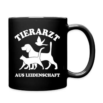 Tierarzt aus Leidenschaft - Tasse einfarbig - Schwarz - Rechts