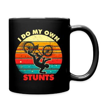 I Do My Own Stunts - Lustiges Tollpatsch Geschenk - Tasse einfarbig - Schwarz - Rechts