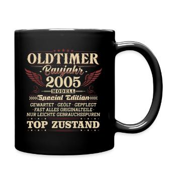 Oldtimer Baujahr 2005 Jahrgang Geburtstag Geschenk - Tasse einfarbig - Schwarz - Rechts
