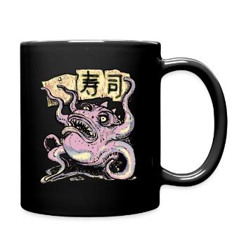Das Sushi-Monster in voller Farbe! - Tasse einfarbig - Schwarz - Rechts