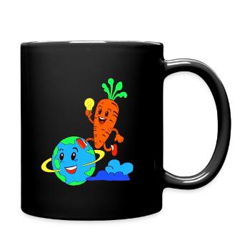 Erde - Tasse einfarbig - Schwarz - Rechts