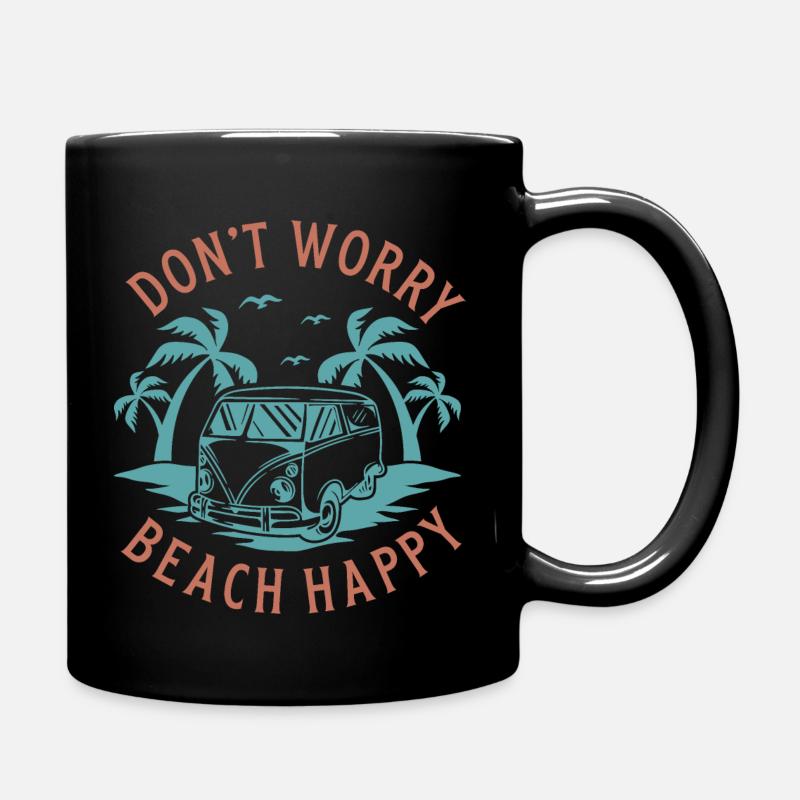 Ne vous inquiétez pas Beach Happy - Mug uni - noir