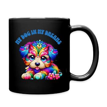 Mein Traumhund - Tasse einfarbig - Schwarz - Rechts