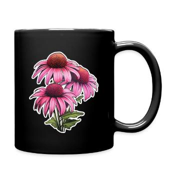 Échinacée 3 Fleurs - Mug uni - noir - Droite