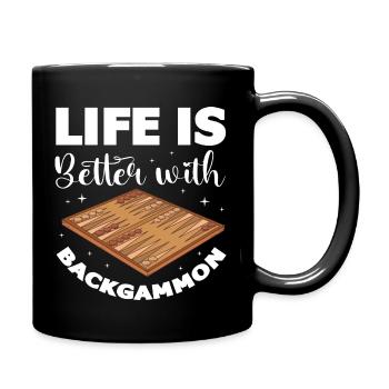 La vie est meilleure avec les jeux de société de backgammon - Mug uni - noir - Droite