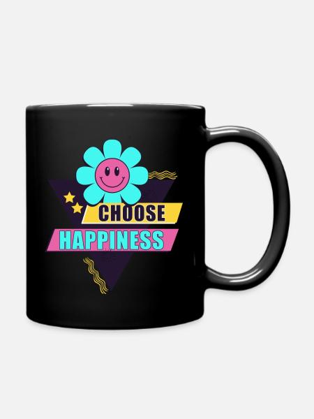 33 choose happiness - Full Colour Mug - black