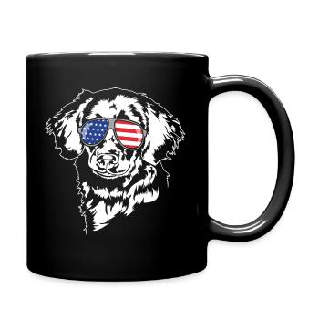 Stabjihoun Lunettes de soleil drapeau américain chiens Wilsigns - Mug uni - noir - Droite