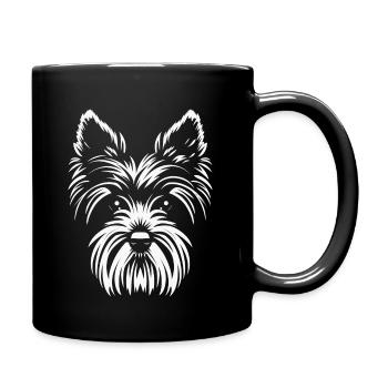 Hunde Dogs Hund Yorkshire Terrier - Tasse einfarbig - Schwarz - Rechts