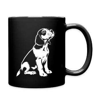 Hund Dog Hunde Dogs Beagle Bestseller - Tasse einfarbig - Schwarz - Rechts