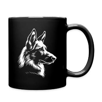 Dog Dog German Shepherd - Full Colour Mug - black - Right